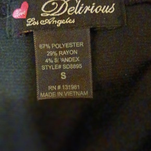 Delirious Los‎ Angeles Black Party Dress sz. SMALL - Picture 11 of 11